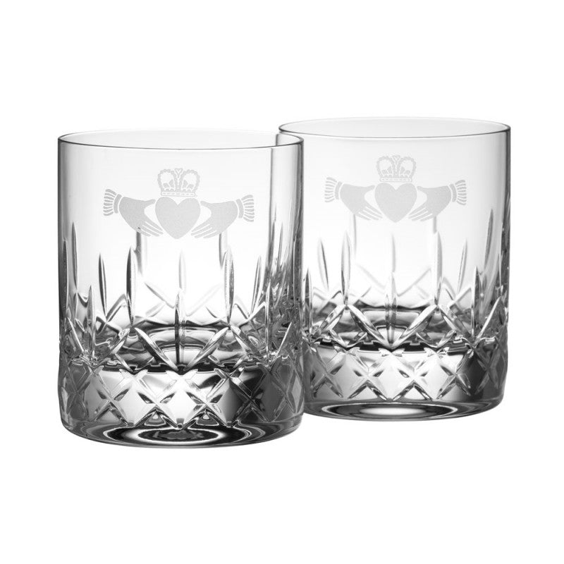 Galway Crystal Claddagh DOF Tumbler Pair