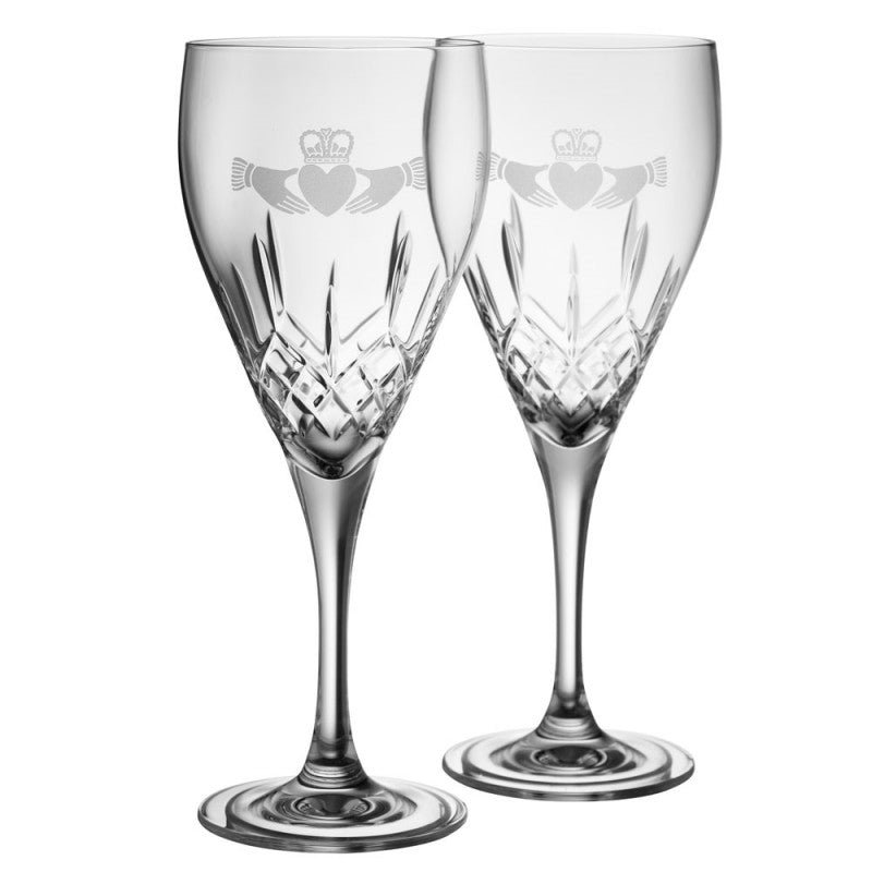 Galway Crystal Claddagh Red Wine Pair