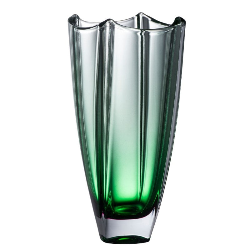 Galway Crystal Emerald Dune 10 Inch Square Vase