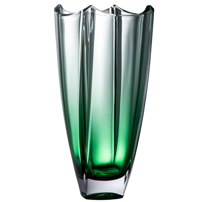 Galway Crystal Emerald Dune 12" Square Vase