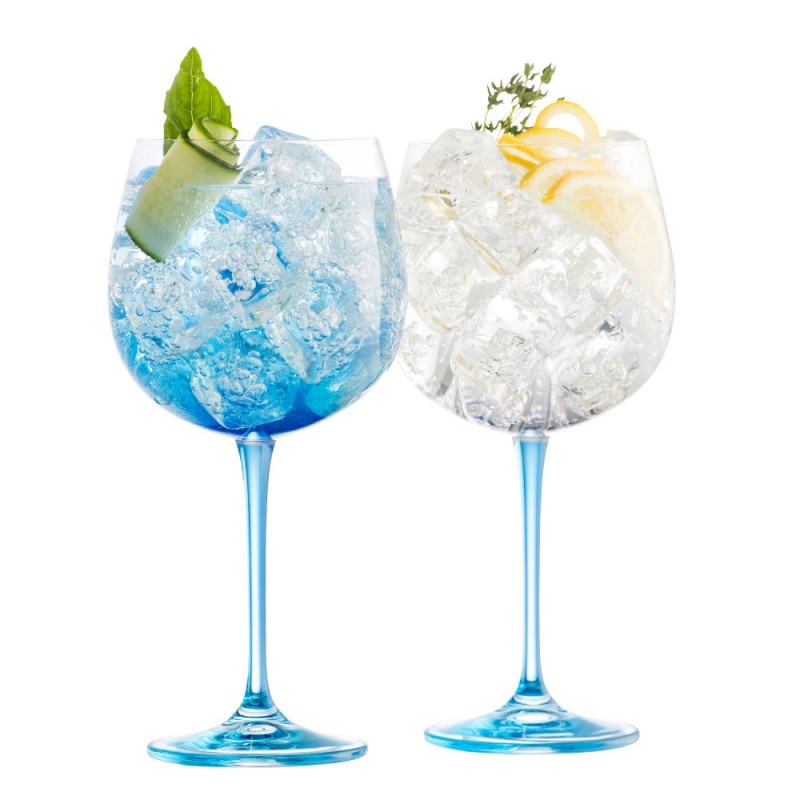 Galway Crystal Gin and Tonic Pair Blue
