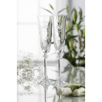 Galway Crystal Happy Anniversary Liberty Flute Pair