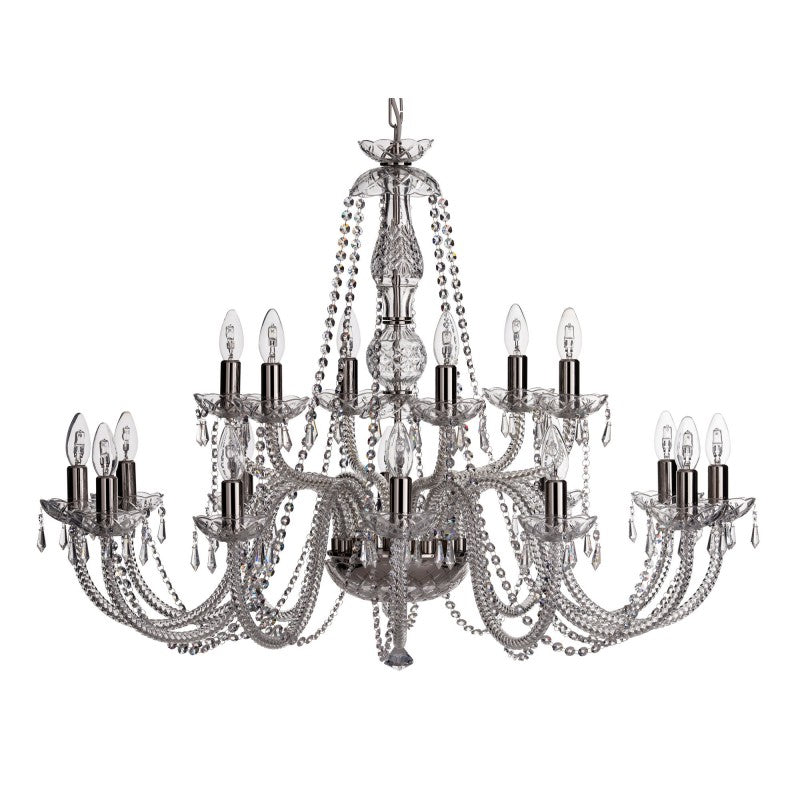 Galway Crystal Leenane 18 Arm Chandelier (UK FITTINGS)