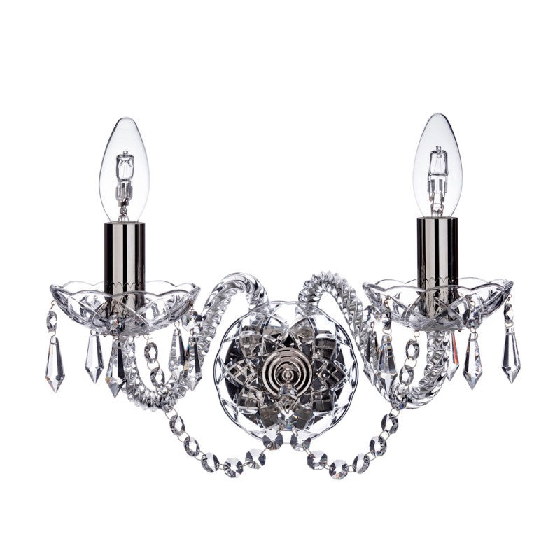 Galway Crystal Leenane 2 Arm Wall Sconce (UK FITTINGS)