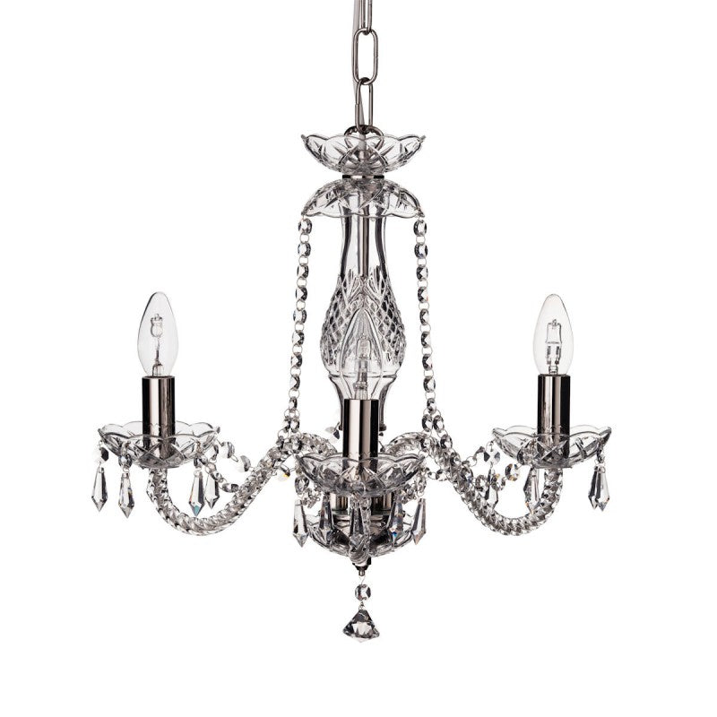 Galway Crystal Leenane 3 Arm Chandelier (US/ CANADA FITTINGS)