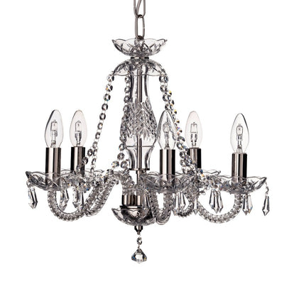 Galway Crystal Leenane 5 Arm Chandelier (UK FITTINGS)