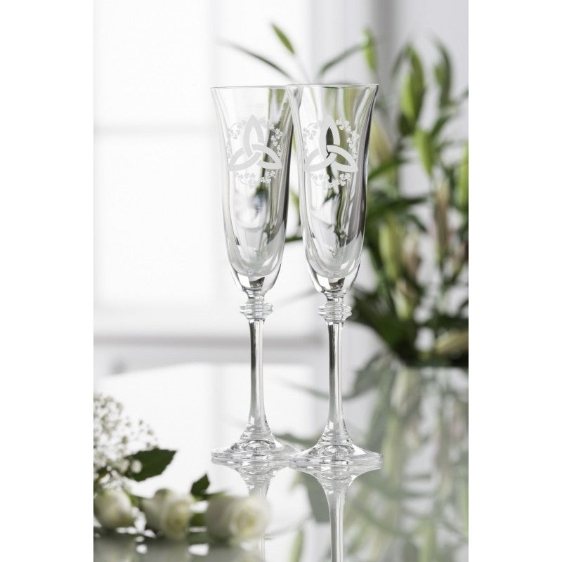 Galway Longford Stemware Flute Champagne Pair