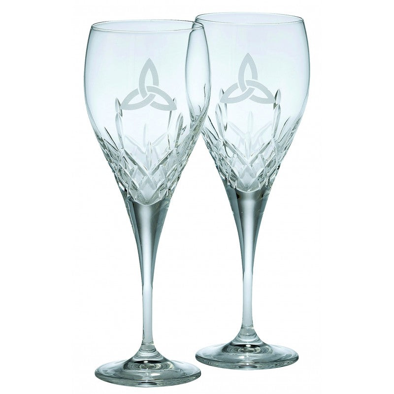 Galway Crystal Trinity Knot White Wine Pair