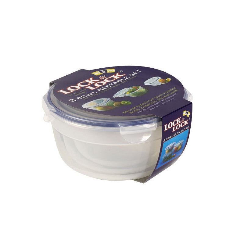 Lock and Lock 3 piece Nestable Bowl Set HSM946S1