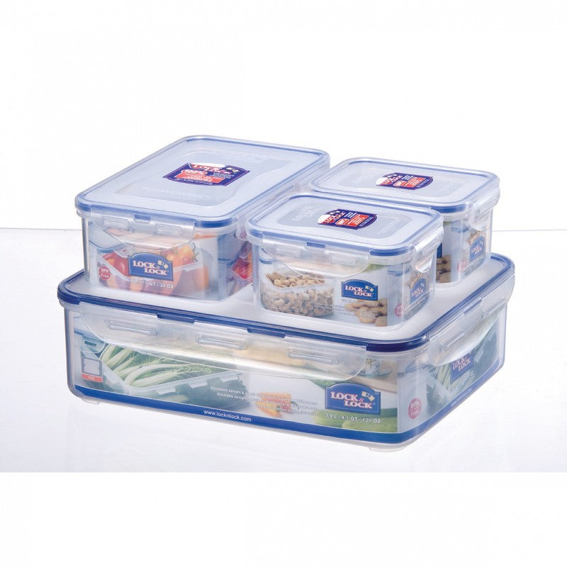 Lock and Lock Airtight Containers 4 Piece Set HPL834SA