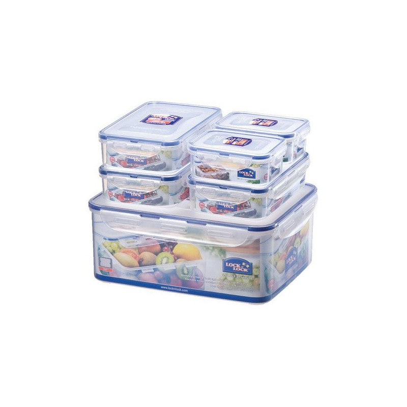 Lock and Lock Airtight Containers 6 Piece Set HPL836SB