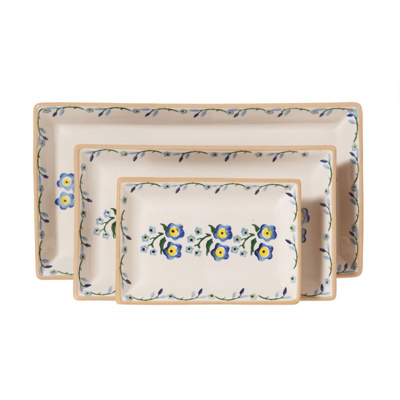 Nicholas Mosse Forget Me Not - Set of 3 Rectangular Serving Dishes