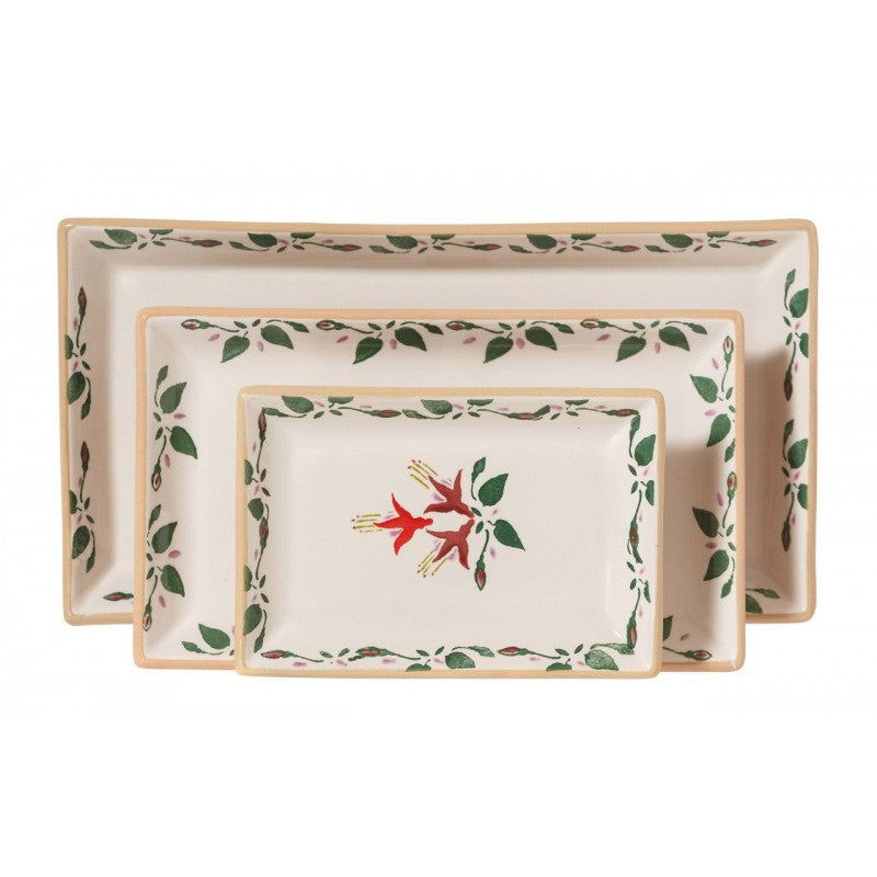 Nicholas Mosse Fuchsia - Set Of 3 Rectangular Serving Dishes