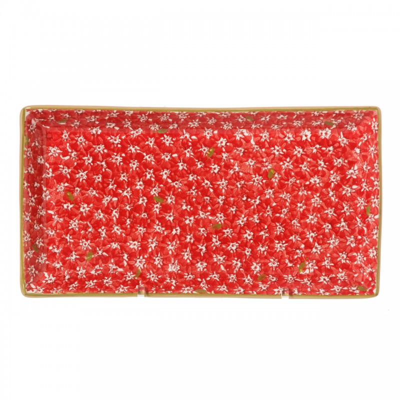 Nicholas Mosse - Lawn Red - Nest Of 3 Rectangle Plates
