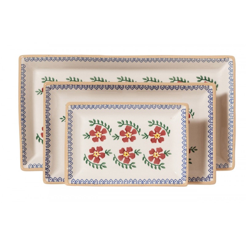 Nicholas Mosse Old Rose - Set of 3 Rectangular Serving Dishes