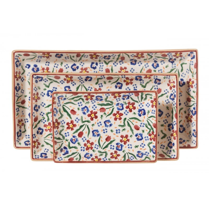 Nicholas Mosse Wild Flower Meadow - Set of 3 Rectangular Serving Dishes