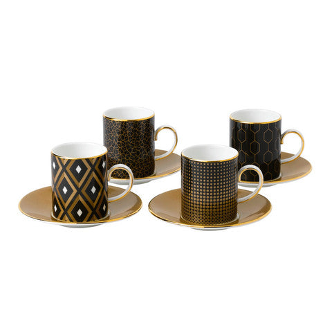 Wedgwood Gio Gold 8 Piece Espresso Cup & Saucer Gift Set