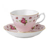 Royal Albert New Country Roses Pink Vintage Teacup and Saucer - Set of 4