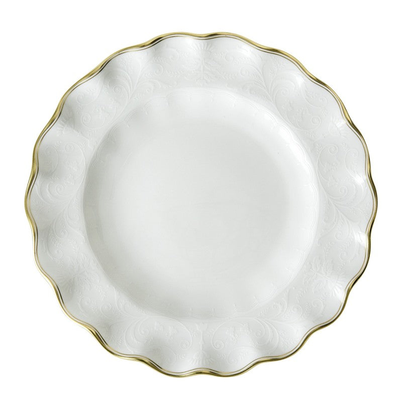 Royal Crown Derby Darley Abbey Pure Gold Fluted Dessert Plate