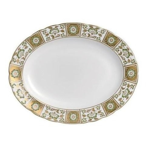 Royal Crown Derby Derby Panel Green Oval Dish 34.5cm