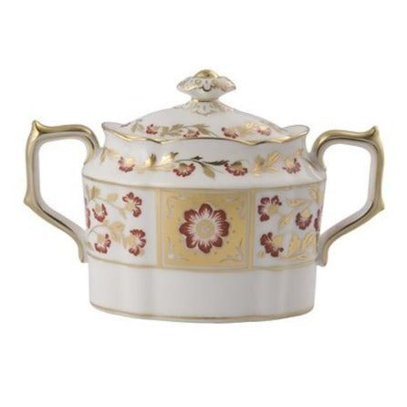 Royal Crown Derby Derby Panel Red Covered Sugar Box