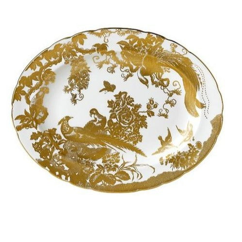 Royal Crown Derby Gold Aves Oval Dish 34.5cm
