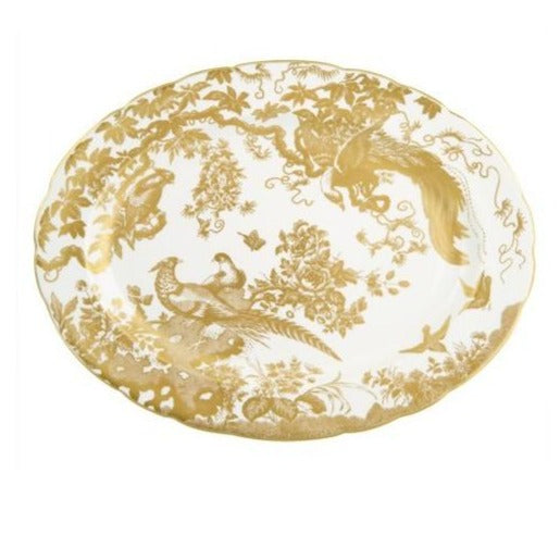 Royal Crown Derby Gold Aves Oval Dish 41.75cm