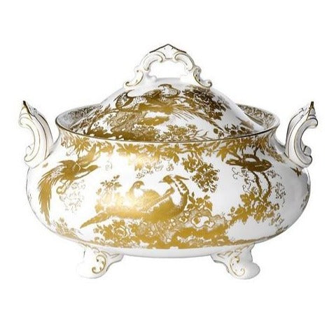 Royal Crown Derby Gold Aves Soup Tureen and Cover
