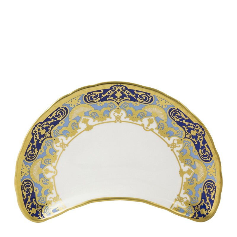 Royal Crown Derby Heritage Cobalt and Dark Blue Salad Plate Crescent