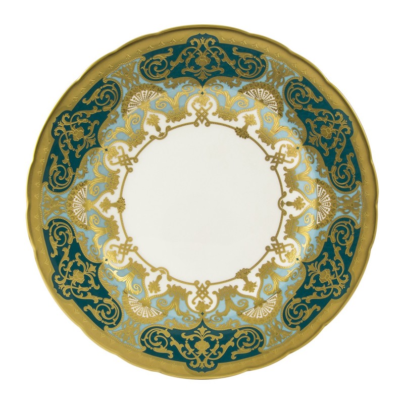 Royal Crown Derby Heritage Forest Green & Turquoise Plate 27cm
