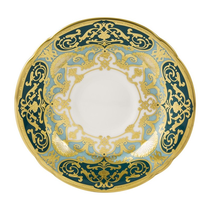 Royal Crown Derby Heritage Forest Green & Turquoise Tea Saucer