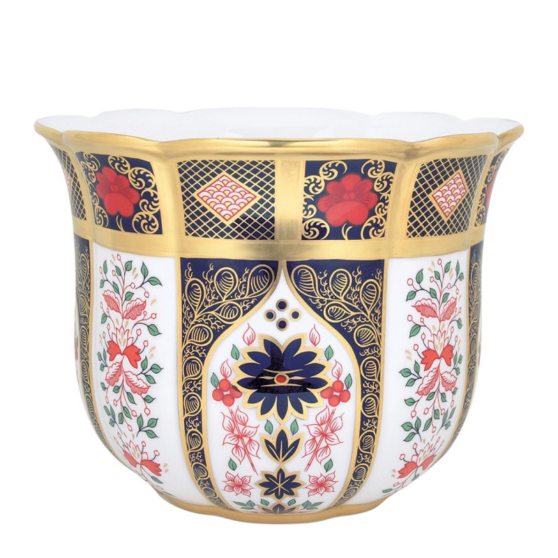 Royal Crown Derby Old Imari Solid Gold Band Gardenia Planter