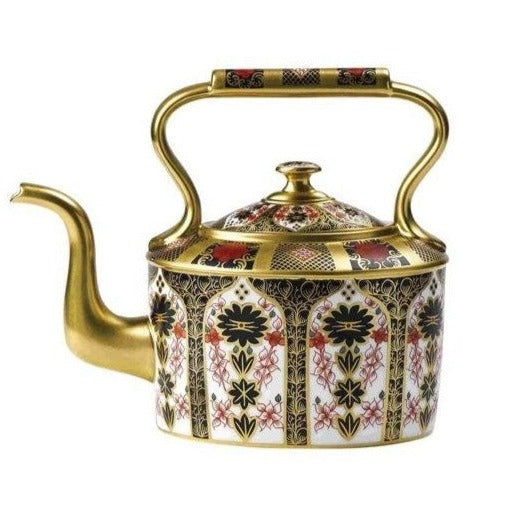 Royal Crown Derby Old Imari Solid Gold Band Kettle Teapot Large
