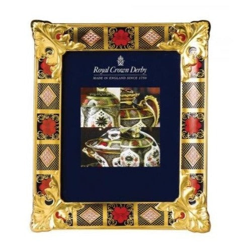 Royal Crown Derby Old Imari Solid Gold Band Picture Frame Large