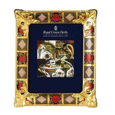 Royal Crown Derby Old Imari Solid Gold Band Picture Frame Large