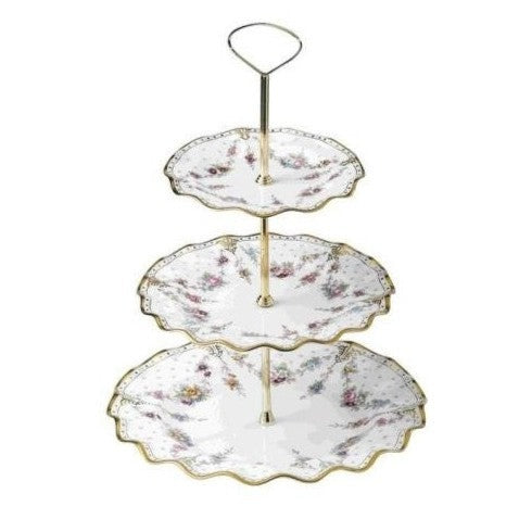 Royal Crown Derby Royal Antoinette 3 Tier Cake Stand