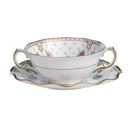 Royal Crown Derby Royal Antoinette Cream Soup Cup Saucer