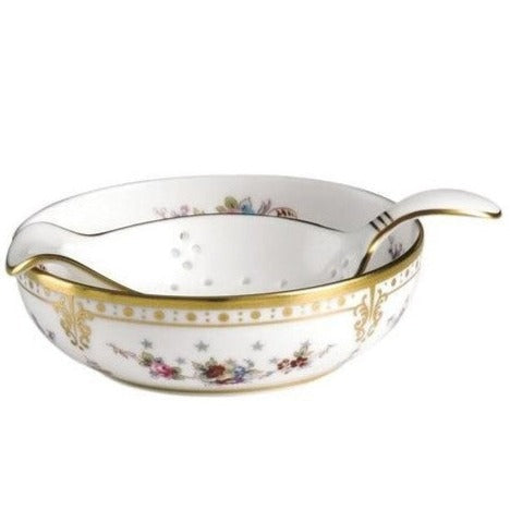 Royal Crown Derby Royal Antoinette Tea Strainer and Drip Bowl - Gift Boxed