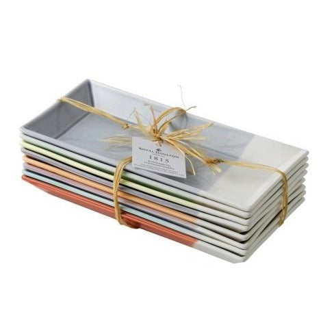 Royal Doulton 1815 Brights Tapas Rectangular Tray 23.5cm Set of 8
