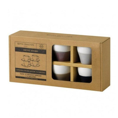 Royal Doulton Coffee Studio Espresso Cup & Saucer Mixed set of 4