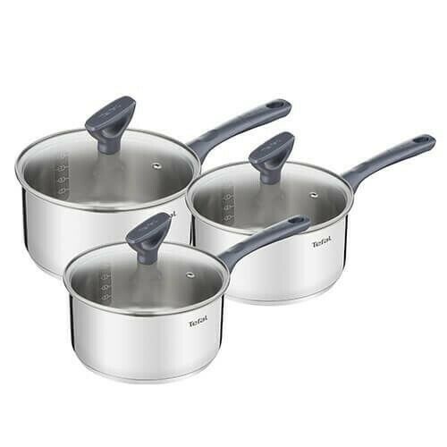 Tefal Daily Cook Stainless Steel 3 Piece Saucepan Set  G712S345
