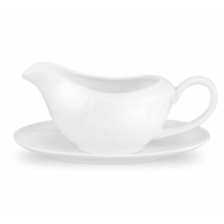 Royal Worcester Serendipity White Sauceboat & Stand