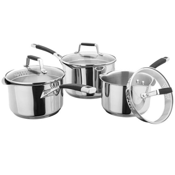 Stellar 5000 Flow 3 Piece Saucepan Set: S5A1D