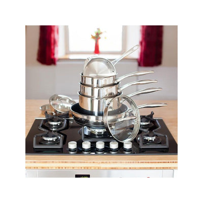 Stellar 7000 - Draining Lid 5 Piece Saucepan Set: S7C1D