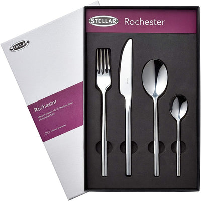 Stellar Rochester Polished 16 Piece Cutlery Gift Box Set: BL48