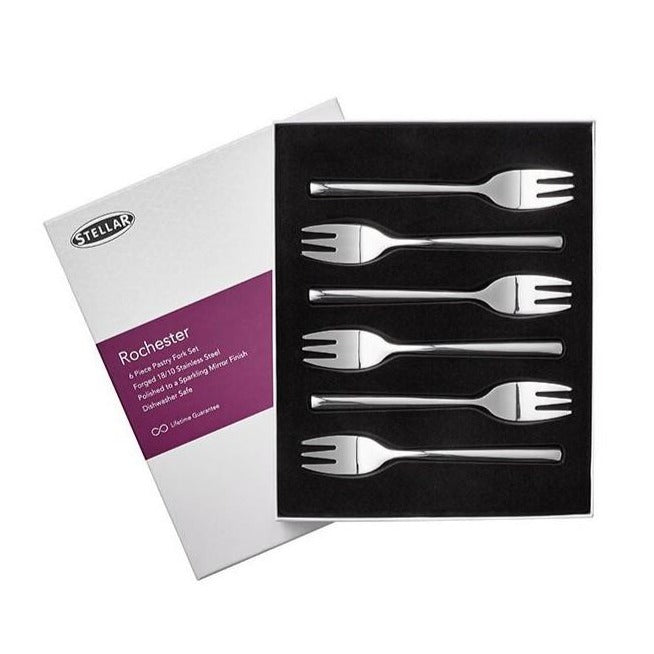 Stellar Rochester 6 Piece Pastry Fork Set BL30