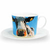 Tipperary Crystal Eoin O'Connor Cows - Set of 4 Cappuccino Cup and Saucers