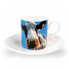 Tipperary Crystal Eoin O'Connor Cows - Set of 4 Espresso Cup and Saucers