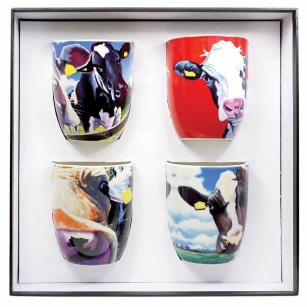Tipperary Crystal Eoin O'Connor Cows - Set of 4 Mugs