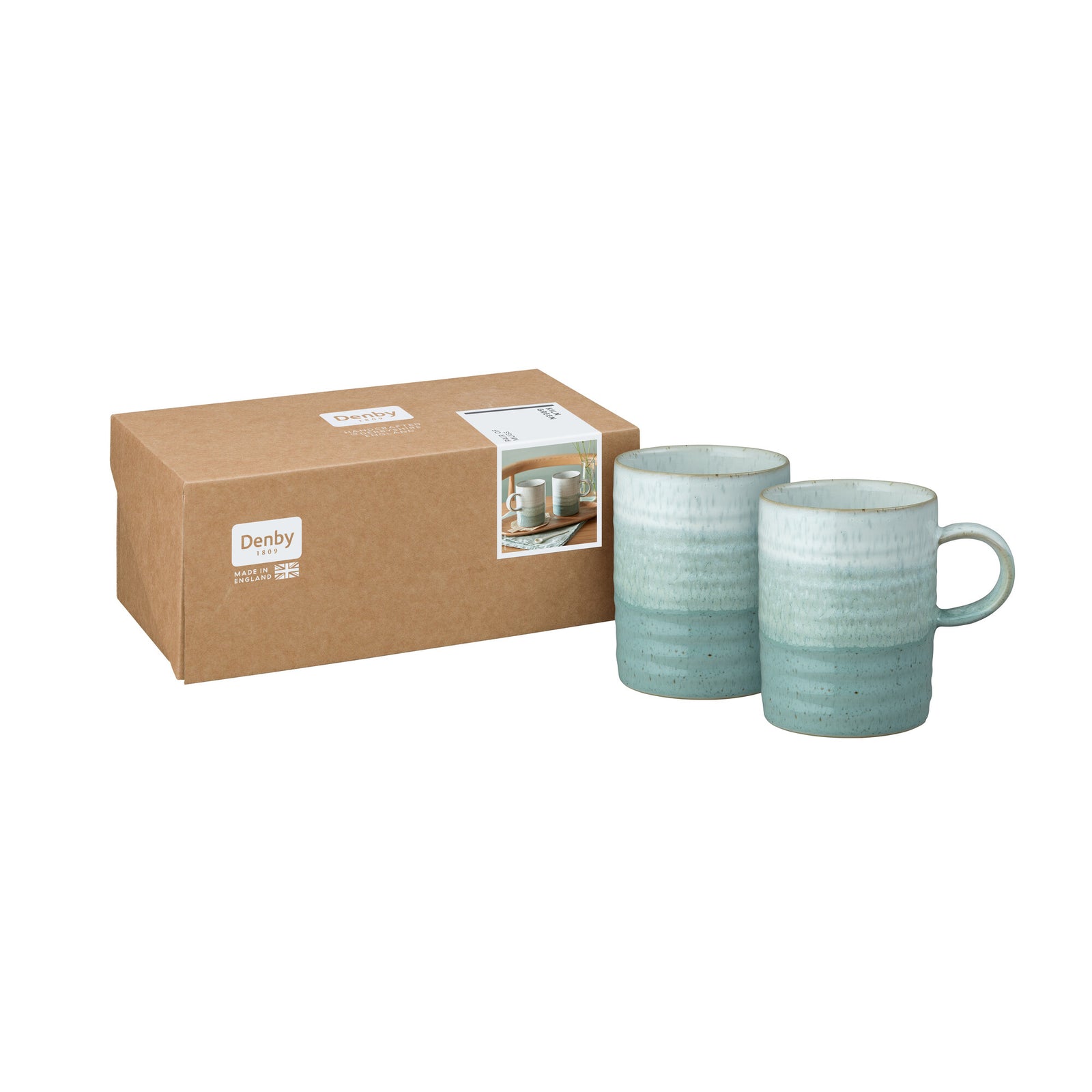Denby Kiln Green Ridged Mug Pack of 2